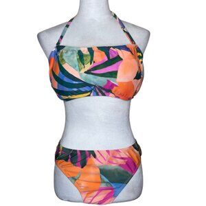 Palisades Beach Club Women's Tropical Floral Swimsuit Bikini Plus Size XL Sexy